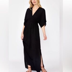 lovestitch Kimono Sleeve Black Maxi Dress